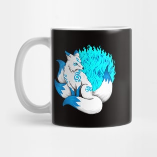 Aqua Blue Kitsune Fox Mug